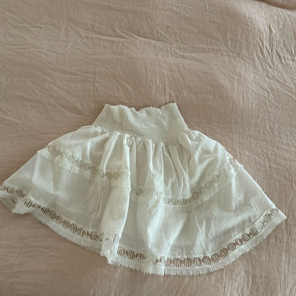 Peixoto White Lace Skirt - image 1